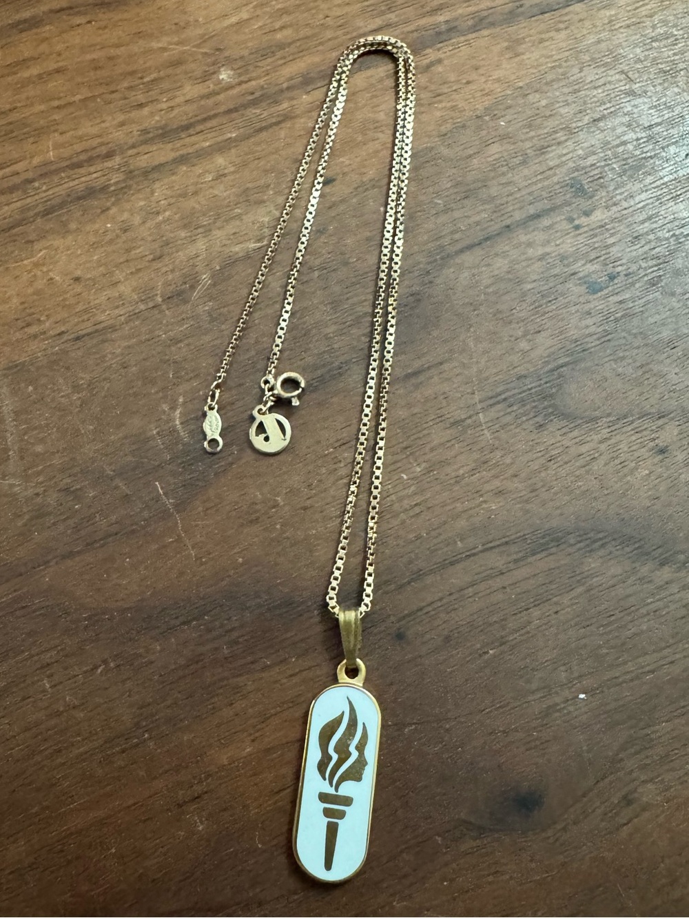 LDS Young Woman Torch Medallion Pendant w/Gold Filled Box Chain Necklace *READ*